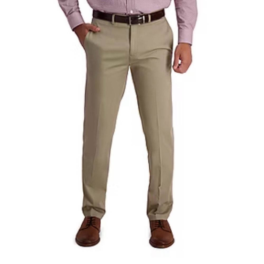 NWT Haggar Men premium no iron Straight Fit Dress pant TAN - size W32 x L30